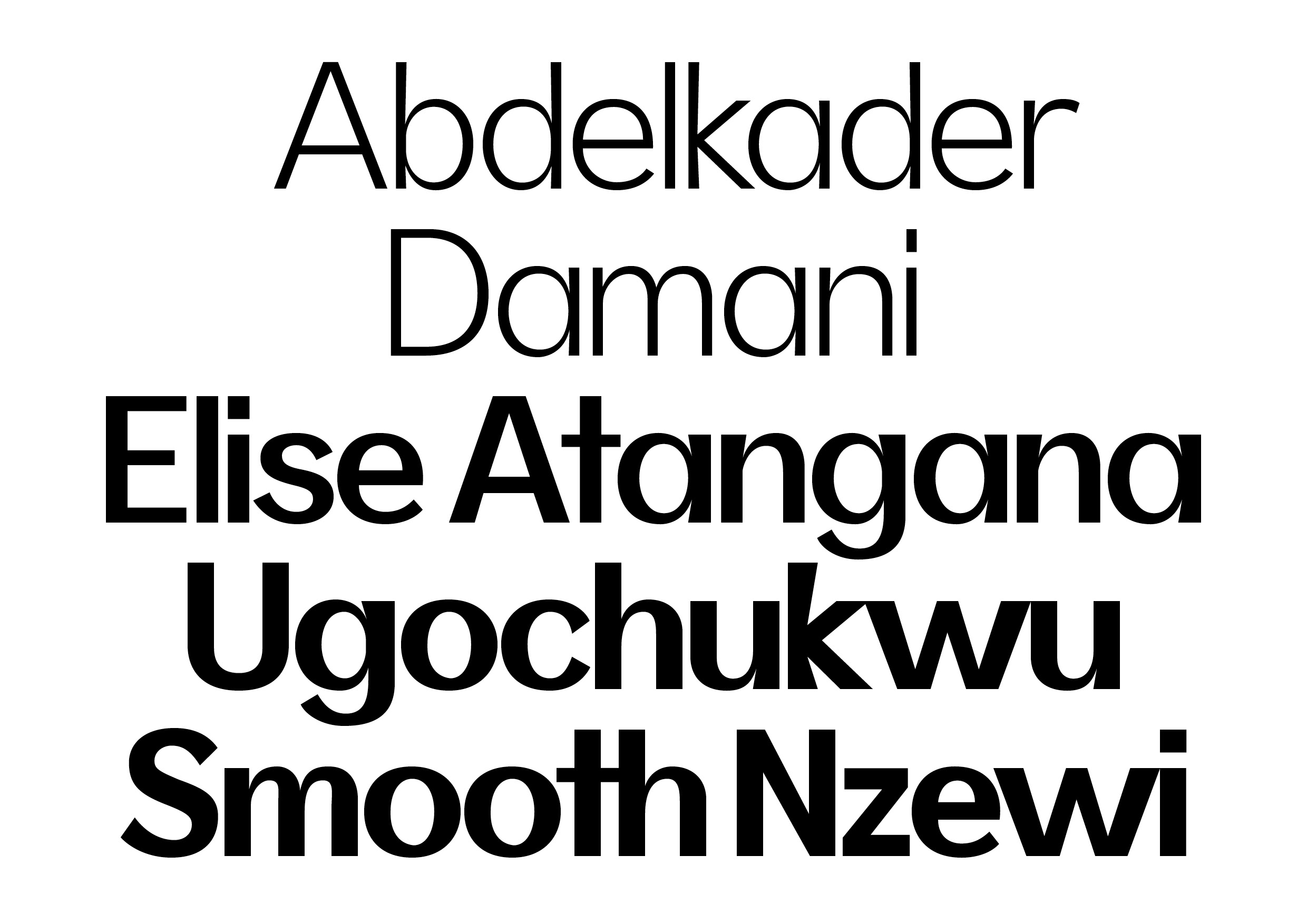 Afrika Sans specimen