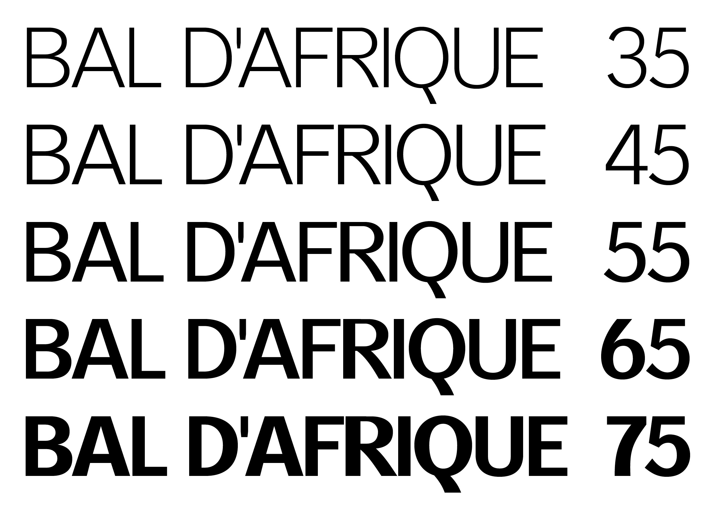 Afrika Sans specimen