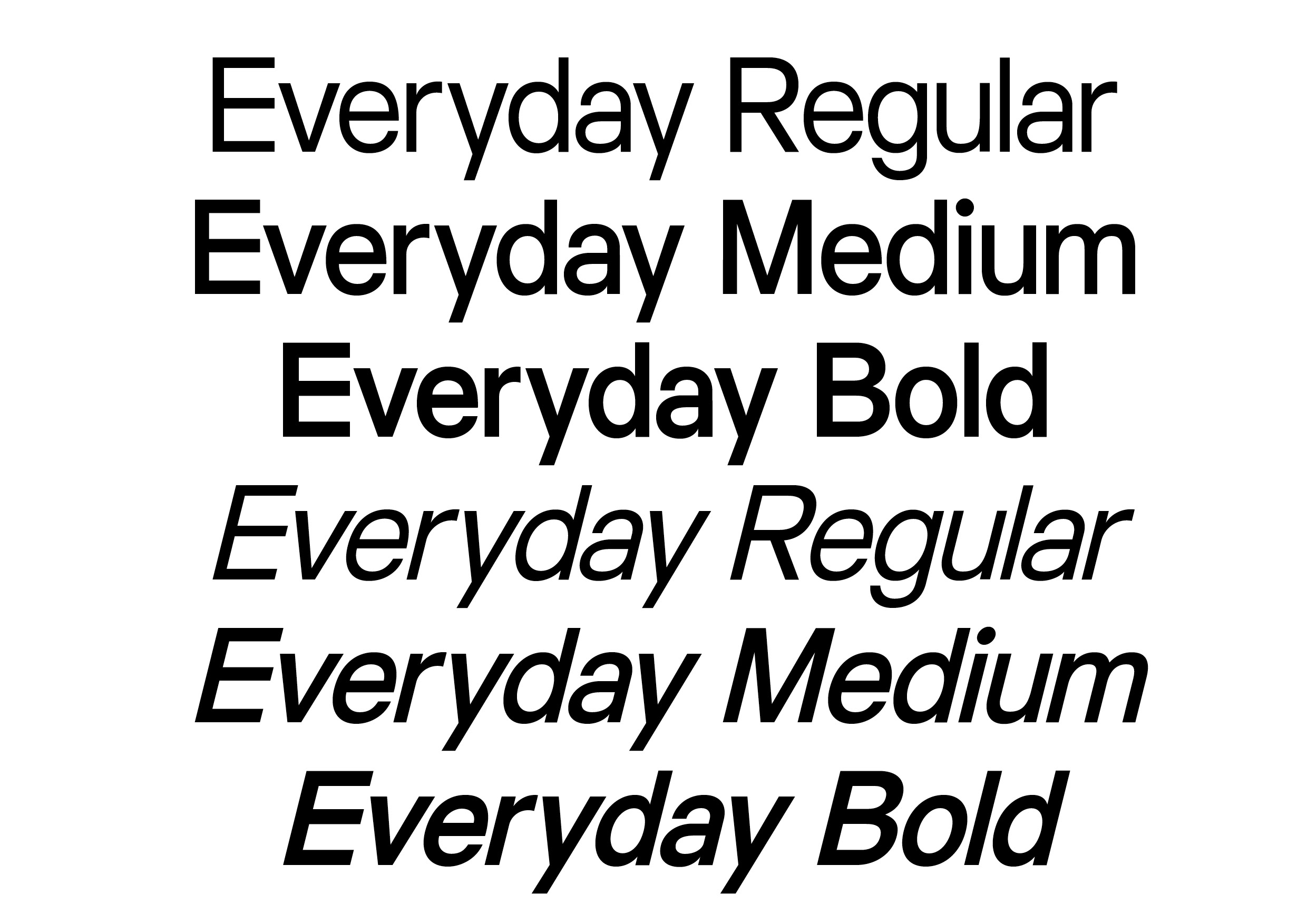 Everyday Sans specimen