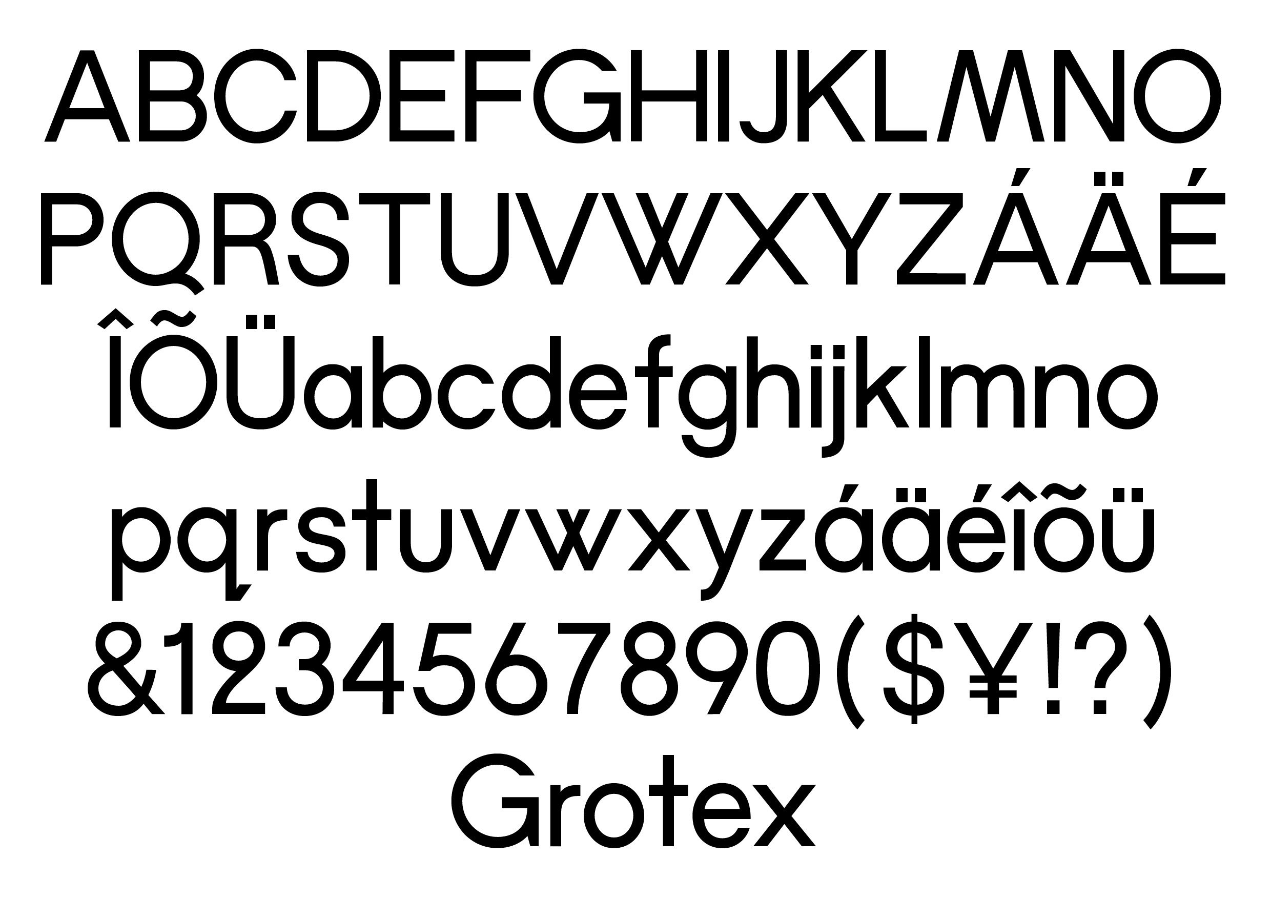 Grotex Sans specimen
