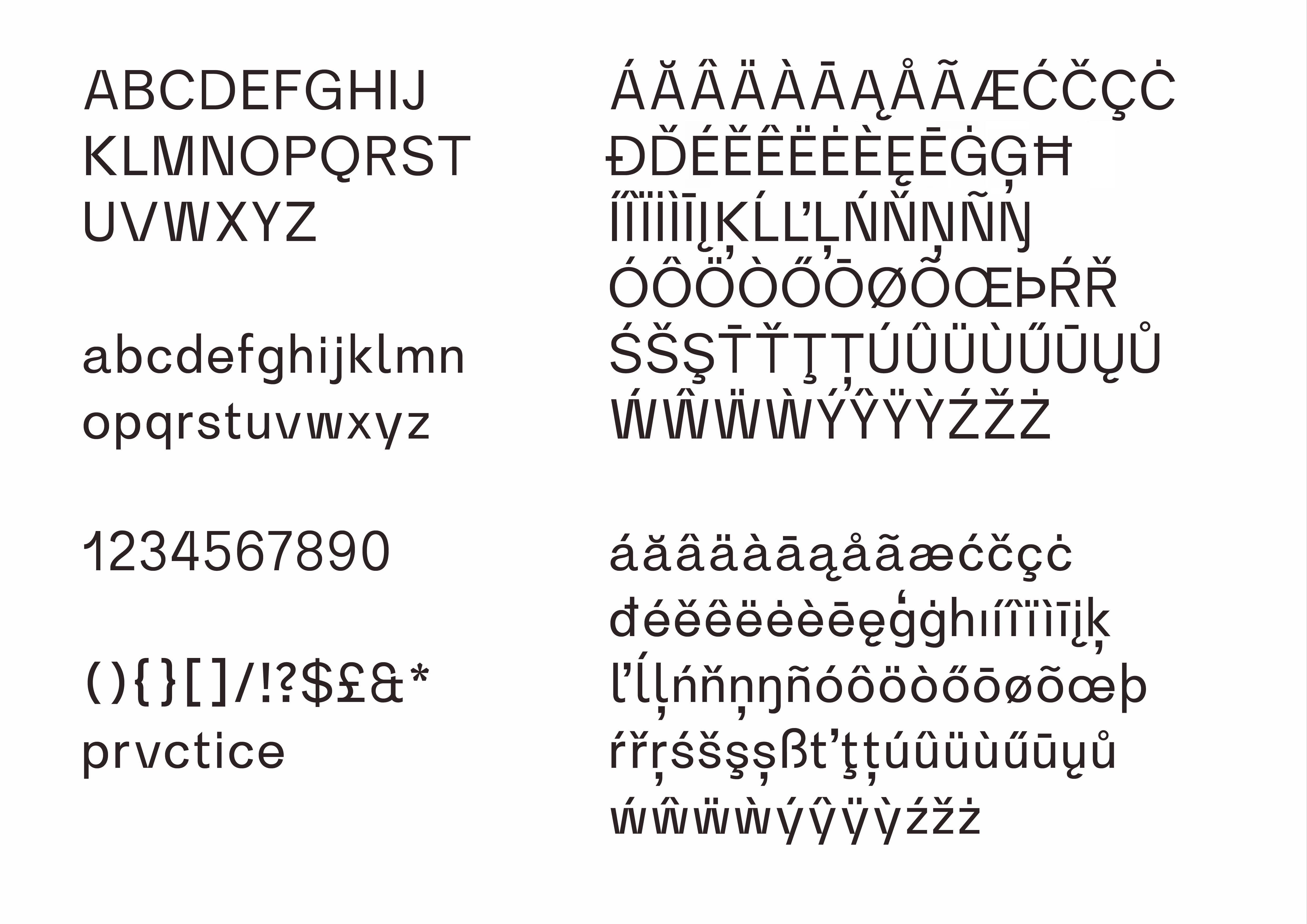 Practice Sans specimen