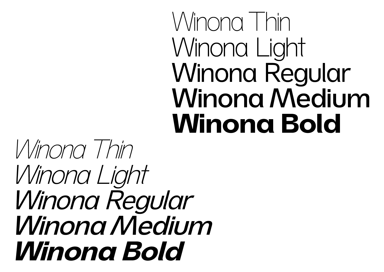 Winona Sans specimen