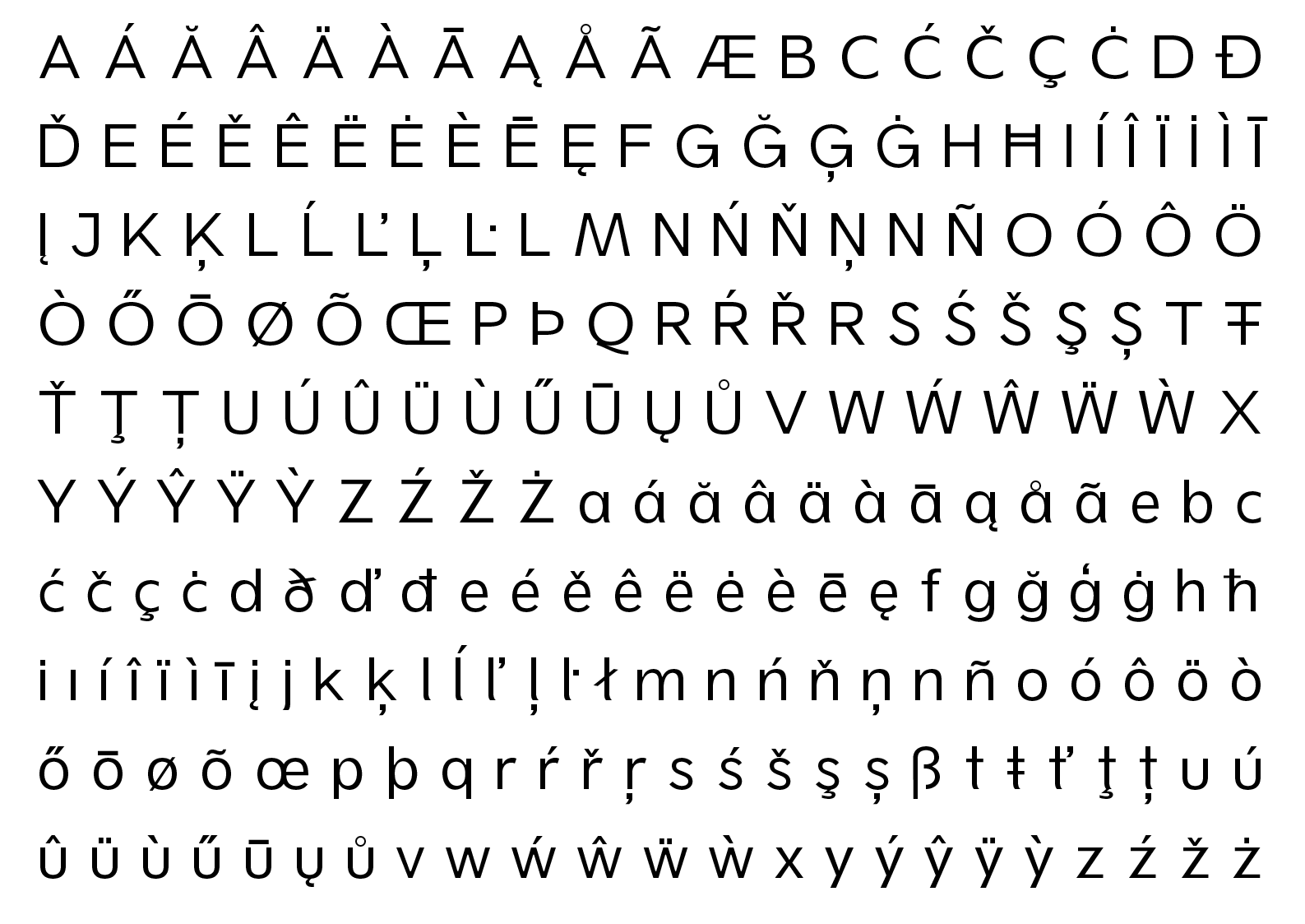 Winona Sans specimen